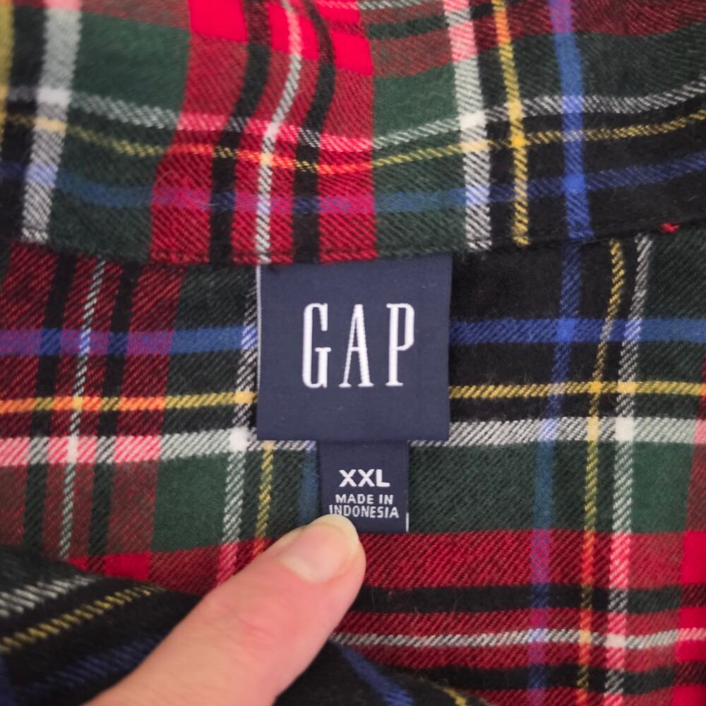 GAP Women's Size XXL Multicolor Flannel Plaid 2-Piece Pajama Short Set Holiday - Picture 5 of 6
